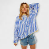 Mary - Prugasti Oversize Pulover